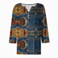 thumbnail image 5 of Towmus Women's 3/4 Sleeve Summer Tops Plus Size Button Down Shirts Loose Fit V Neck Casual Tops Lightweight Blouse for Women, 5 of 5