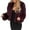 Red, variant on Wensltd Women's Faux-fur Jacket Long Sleeve Winter Fleece Coats Warm Outerwear Fall Clothes Red