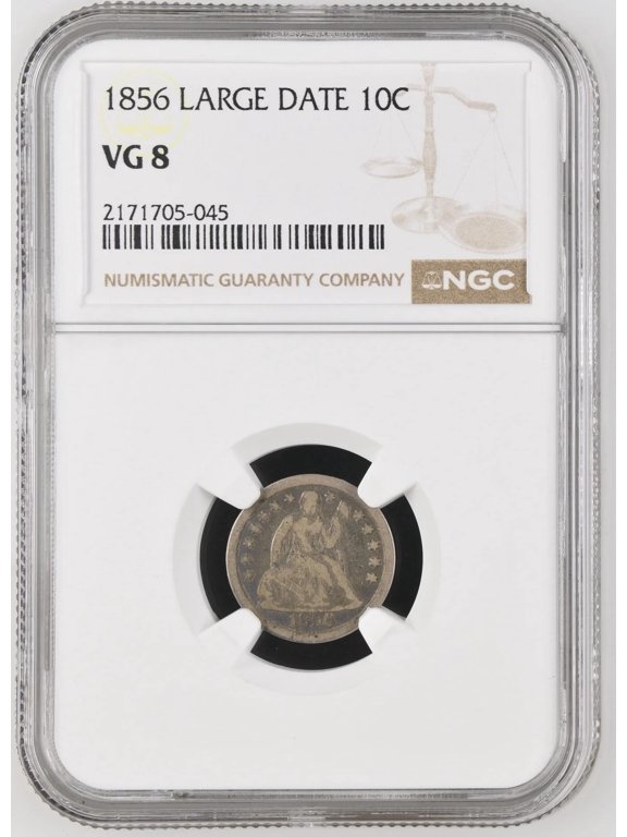 Collectible 1856 Liberty Seated Dime NGC VG-8