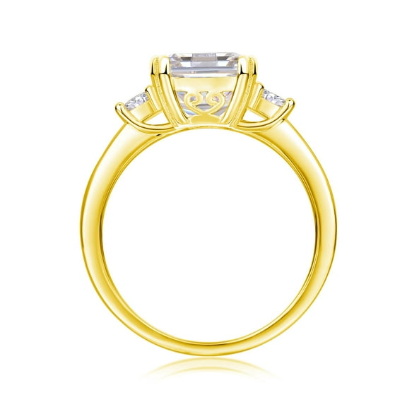 2 Carat Moissanite Rings for Women D Color VVS1 925 Sterling Silver Emerald/Round Cut Moissanite Wedding Rings Lab Created Diamond Rings Simulated Diamond Promise Ring