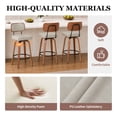 thumbnail image 4 of CRERIYO 360° Swivel Counter Height Bar Stool Set of 1, PU Leather Upholstered Bar Chair with Bentwood Legs and Backrest for Kitchen Island, Gray, 4 of 7
