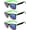 3 Green, variant on OWL Two Tone Sunglasses for Women Men UV400 Protection Reflective Mirror Sun Glasses (3 Pack)