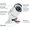 thumbnail image 3 of ZOSI 1080p Security Camera, 4 Pack White Bullet Wired Surveillance Camera for Outdoor, Night Vision, 3 of 7