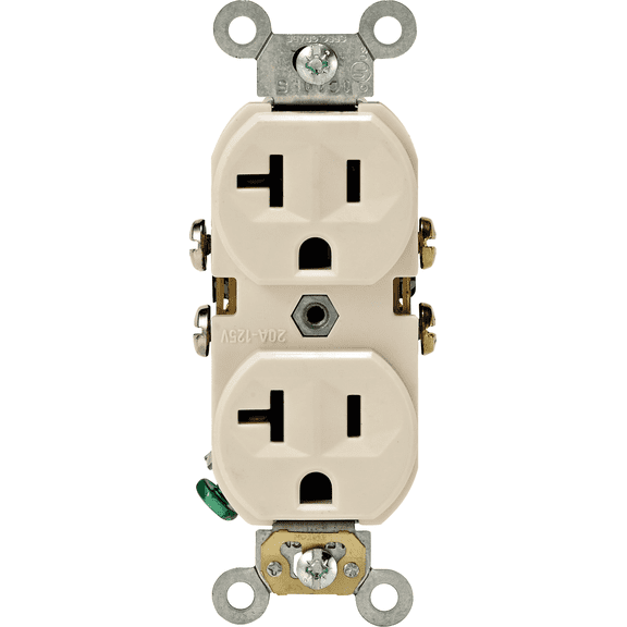 Leviton 125V 20A 125V Duplex Receptacle — 20A 125V — UL Listed for US Residential Electrical Code Compliance, Drop-in NEC-Standard Wiring
