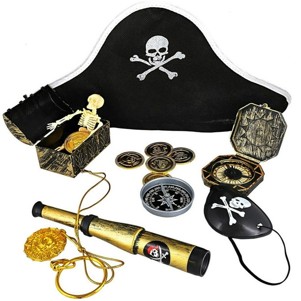 100Count Kids Pirate Favor Toys and Accessories Set, Birthday Supplies