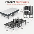 thumbnail image 2 of Folding Bed with Mattress for Adults,75"x38" Portable Twin Roll Away Beds with Wheels,5" Thick Memory Foam Mattress Foldable Bed for Guest Hideaway Metal Rollaway Bed Frame Space Saving, 2 of 9