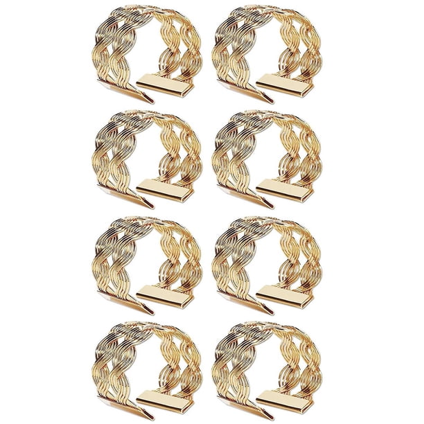 Soportes para servilletas redondos Alambres de metal Anillos para servilletas Tejidos Fiestas Bodas Reuniones familiares Mesa D