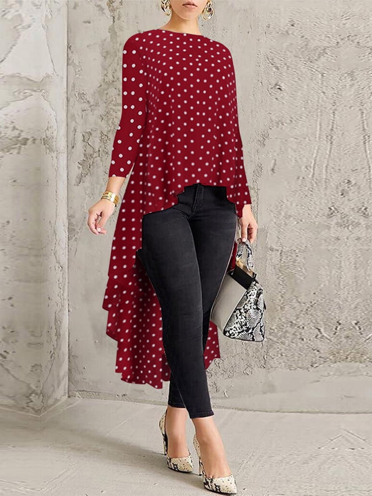 women's high low tunic tops
