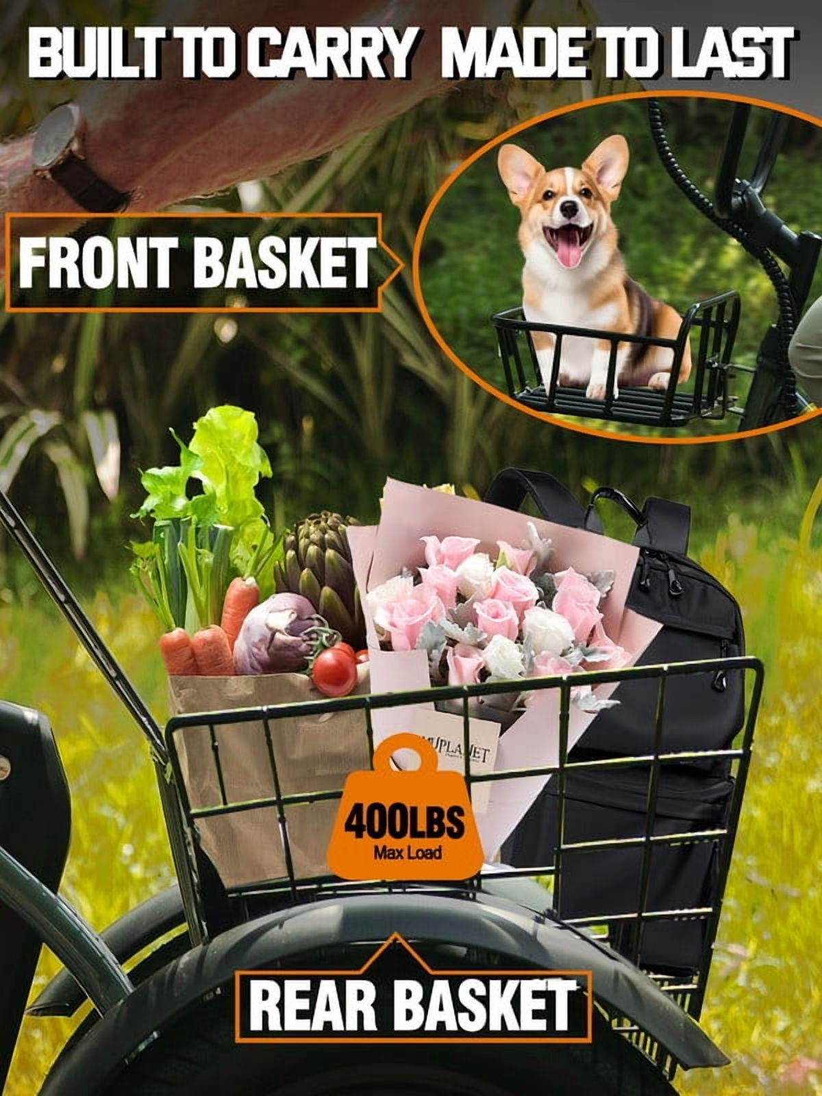 ESKUTE T300 E Trike Electric Tricycle for Adults, 750W Brushless Motor 18MPH+ Fat Tire Folding Trike, Step-Thru 3 Wheel Electric Bicycle, Up to 55 Miles Pink, UL2849