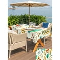 thumbnail image 4 of Spring Botanical Outdoor Tablecloth - 60x120 Inch Rectangle Dining Table Cover, Watercolor Leaves Floral Rustic Cream Waterproof Outdoor Table Cloth with Umbrella Hole & Zipper for Picnic/Patio/Party, 4 of 7