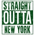 thumbnail image 3 of Straight Outta New York - New York Football Long Sleeve T Shirt - 2X-Large - White w/Forest Print, 3 of 6