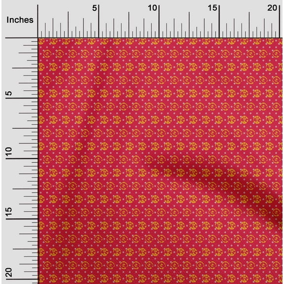 oneOone Cotton Jersey Red Fabric Small Motif Bandhani Craft Projects Decor Fabric Printed By The Yard 58 Inch Wide