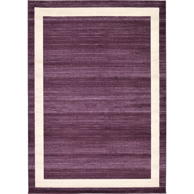 Unique Loom Tapis de Transition Contemporain Del Mar Collection, 8' x 11' 4", Violet/ivoire