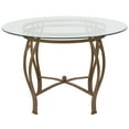 thumbnail image 3 of Flash Furniture Syracuse 45'' Round Glass Dining Table with Matte Gold Metal Frame, 3 of 3
