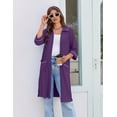thumbnail image 5 of EKOUAER Zipper Robes for Women 3/4 Sleeve Housecoats Knee Length Bathrobe Lightweight Nightgown with Pockets, 5 of 6