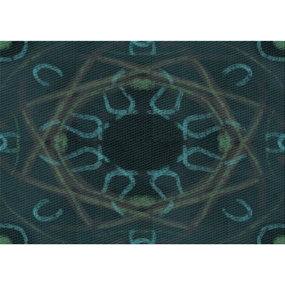 Ahgly Company Machine Washable Indoor Rectangle Transitional Blue Jay Blue Area Rugs, 7' x 10'