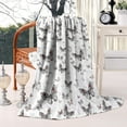 thumbnail image 2 of Black White Butterfly Pattern Blanket,Comfortable Soft Lamb Wool Throw Blanket,All Season,Warm Lightweight Blankets for Sofa Bed Couch Living Room Chair,60"x80", 2 of 4