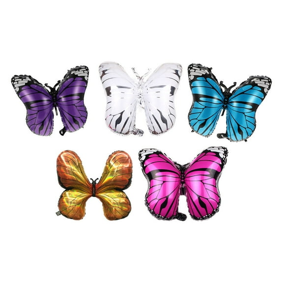 Pretyzoom 5Pcs Birthday Decorative Balloons Set Aluminium Coating Silver for Fairy Tale Theme Party