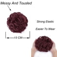 thumbnail image 4 of Qlenkay Gorra de béisbol con extensiones de cabello 14 pulgadas ondulado rizado Bob peinado peluca ajustable sombrero adjunto postizo sintético para mujer marrón medio, 4 of 5