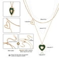 thumbnail image 5 of Linawe Emerald Green Chain Necklace for Women Trendy, Heart Choker Rose Gold, Heart Pendant Layered Preppy Necklace, Long Lover Necklace, y2k Queen Jewelry, 5 of 6
