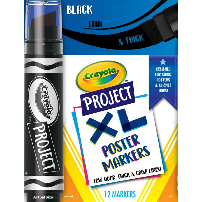 Crayola Poster Markers, Washable, Chisel Tip, School Supplies
