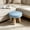 Blue, variant on Wooden Foot Stool with Padded Seat | Round Step Stool for Adults | Small Side Table or Ottoman for Living Room, Bedroom, Hallway | Compact Portable Stool for Extra Seating and Decor