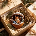 thumbnail image 5 of Rustic Woodland Christmas Ornament, 3.15 Inch Resin Acorn Shell Animal Ornament, Hanging Decor for Tree Mantel Wreath Thanksgiving Centerpiece, Squirrel with Winter Sock, 5 of 7