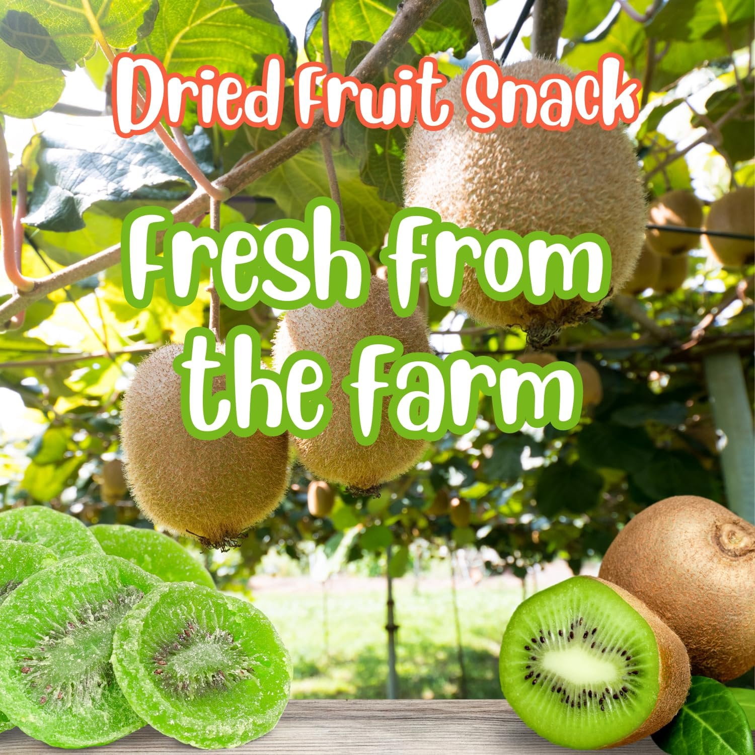 Dried Kiwi Slices by It's Delish, 32 OZ Jumbo Container  Sweetened Dry Fruits with Sugar Added - Sweet Kiwis Snack, Healthy Snacks Food Bulk Dried Fruit  Vegan, Kosher Certified