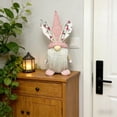 thumbnail image 4 of Free Express Easter Bunny Ear Plush Gnome Figurines Handcrafted Spring Decor with Knit Hat Floral Ears for Home Tabletop Mantel Decorations, 4 of 6