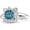 White, variant on Elegant Lotus Flower Round Cut London Blue Topaz Birthstone Wedding Engagement Ring For Women In 925 Sterling Silver 14K Rose Gold Plating