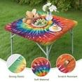 thumbnail image 4 of Colorful Tie Dye Pattern Square Fitted Tablecloth with Elastic Edge,Square Table Cover,Washable Elastic Table Cover for Home Kitchen Party Decor 36"x36", 4 of 6