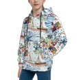 thumbnail image 2 of Sikiie Watercolor Sailboat Youth Hoodie Sweatshirt Pullover Hooded Classic Casual Essentials Hoodiefor Boys Girls Kids -X-Large, 2 of 6