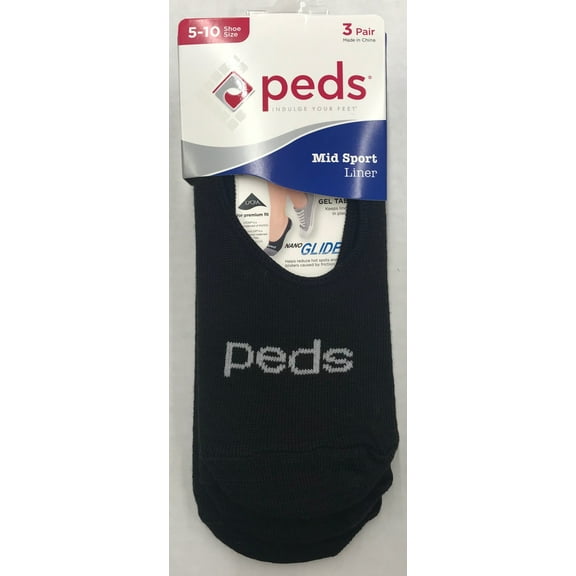 Peds Nanoglide Liner, 3 Pair