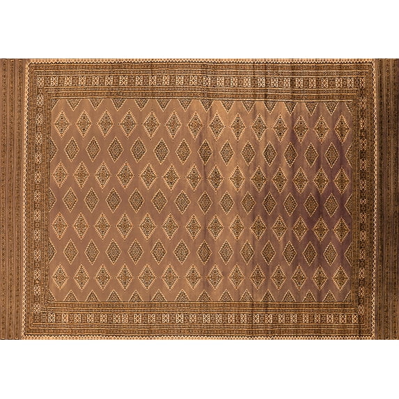 Ahgly Company Indoor Rectangle Oriental Orange Industrial Area Rugs, 5' x 8'