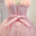 thumbnail image 4 of USNSM Toddler Girls Sequin Party Dress Butterfly Flower Pageant Shiny Ruffle Tutu Dresses Soft Comfy Sleeveless Dress Pink 12M, 4 of 8