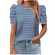 thumbnail image 1 of Tops de Manga Corta para las Mujeres Suelto Ajuste Impreso Cuello Redondo Camiseta Suelta Superior, Poliéster Verano Primavera, 1 of 5