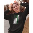 thumbnail image 3 of Tstars Womens Gift for St Patricks Day Big Irish American Flag with Clovers St Patricks Day Cute Shirts Gift for Her Irish Shirt Pride Proud Irish Women Hoodie, 3 of 5