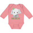 thumbnail image 3 of Inktastic Mimi Loves Me- Cute Elephant Boys or Girls Long Sleeve Baby Bodysuit, 3 of 5