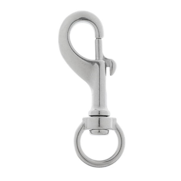 Swivel Snap Hooks, 316 Stainless Steel Hook Round Silver Eye Clasp Snap  Hook for Diving Pet Chain (65mm)