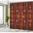 thumbnail image 4 of Ambesonne Geometric Shower Curtain, Tribal Aztec Background, 69"Wx70"L, Burnt Orange, 4 of 4