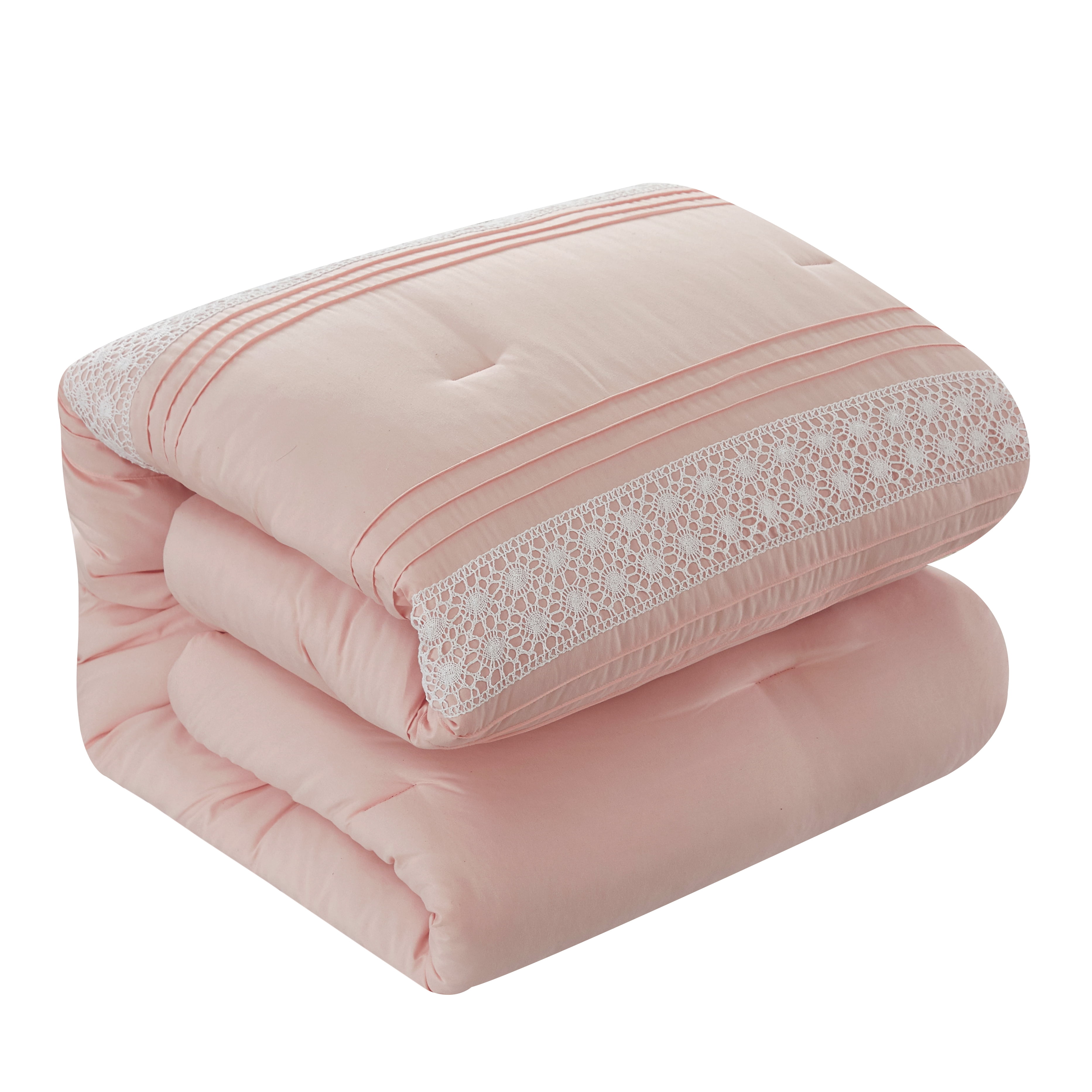Chic Home Brye 7-Piece Embroidered Comforter Set,Twin, Blush