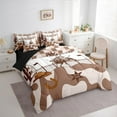 thumbnail image 3 of Manfei Cowboy Tribal 7pcs Bedding Comforter Set,Retro Rustic Horseshoe Queen Bedding Sets,Cute Cow Pattern Queen Sheet Sets For Boys Teens,Breathable Home Decor Reversible, 3 of 8