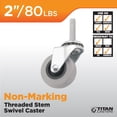 thumbnail image 2 of Super Sliders 2" Thermoplastic Rubber (TPR) Caster with Swivel  Threaded Stem, 80-lb. Capacity, Gray, 2 of 4