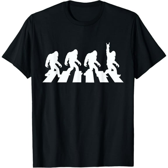 Funny Yeti Sasquatch Bigfoot Road To The Abbey Band Parody T-Shirt