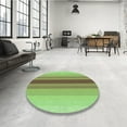 thumbnail image 3 of Ahgly Company Indoor Round Patterned Olive Drab Green Area Rugs, 7' Round, 3 of 6