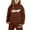 Brown, variant on lnmuld Winter Outfits 2 Piece Children CuHK Long Sleeve City Place Name Hoodie and Pants Casual Outfit Set for Girls Solid Color Size:3-4 Years