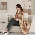 thumbnail image 4 of Multiway Plaid Poncho Shawl Wrap for Women Fleece Wearable Blanket Ultra Soft Sherpa Flannel Cape Checkered Fluffy Fleece Pajama Winter Warm Sleepwear, 4 of 7