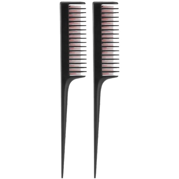 Hzzsbu Hair Styling Comb 2PCS Professional Triple Teasing Comb Plastic Pointed-Tail Comb 3-Row Teeth Teasing Comb