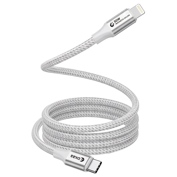 OXAA Câble Magnétique USB‐C vers Lightning 30 W – Câbles de Recharge Rapide Certifiés MFI pour Appareils iOS