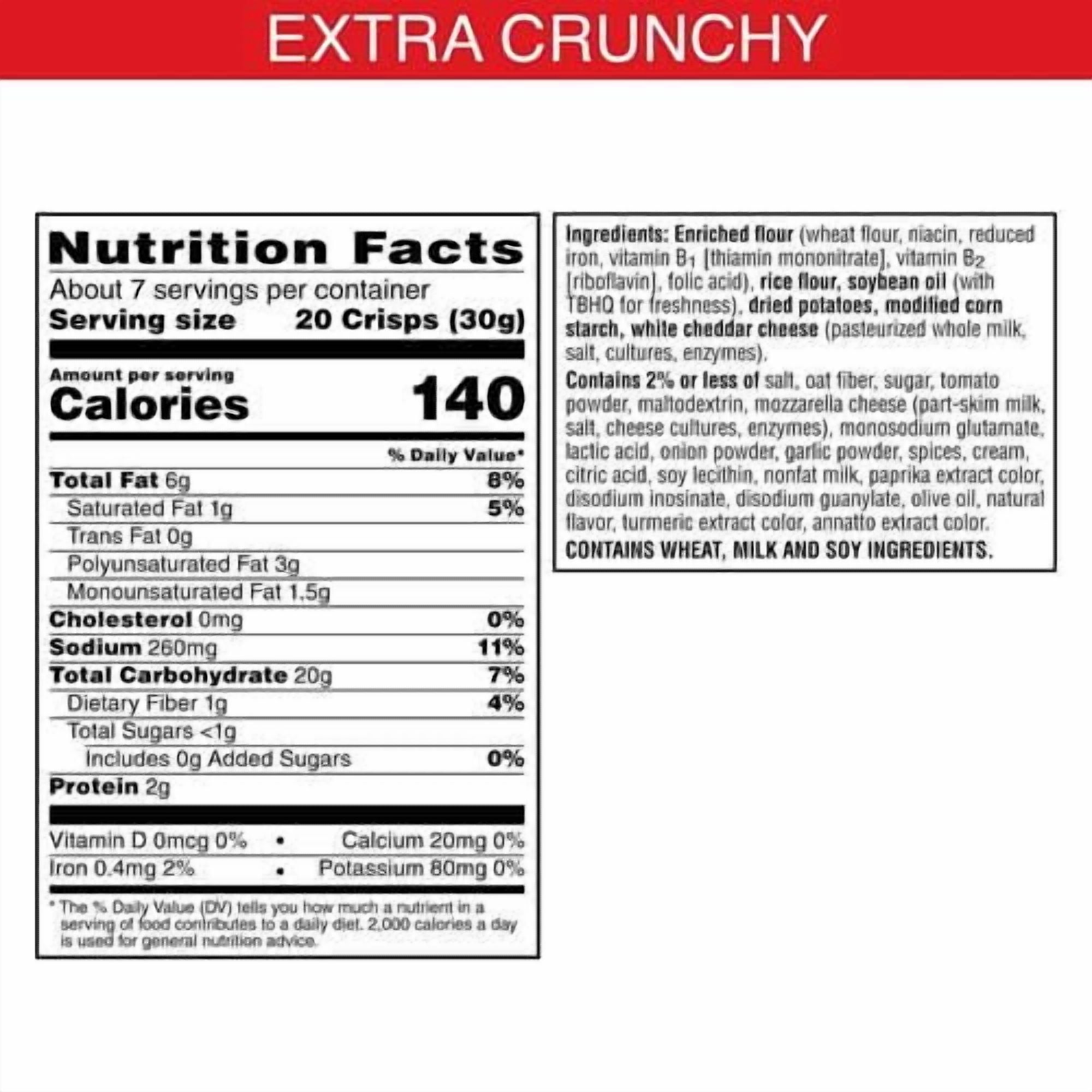 Cheez-It Snapd Cheesy Baked Snacks, Thin Crisps, Lunch Snacks, Extra Crunchy Margherita Pizza, 7.5Oz Bag (1 Bag) - Pack of 2